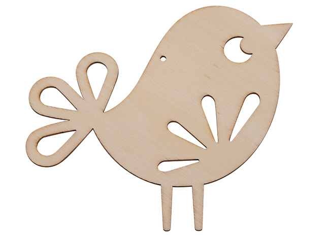 Hangers - hout - vogels - set van 6