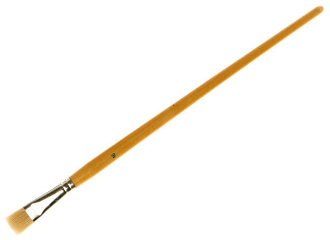 Penselen - plat - lange steel - nr 16 - set van 12