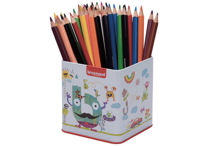 Crayons De Couleur - Bruynzeel Triple - Pot De 48