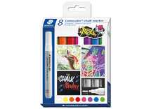 Stiften - krijtstiften - Staedtler Lumocolor Chalk Marker - set van 8 assorti