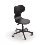 Stoel - Mira - Stervoet Op Wielen - zithoogte 31/41 cm - kuip zwart - per stuk