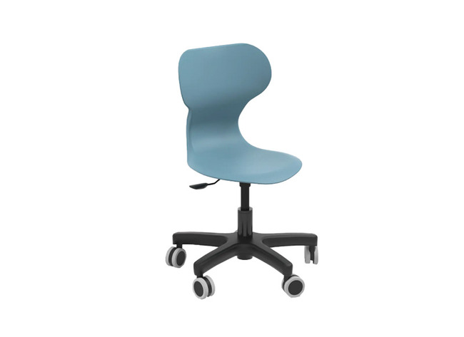 Stoel - Mira - Stervoet Op Wielen - zithoogte 31/41 cm - kuip navy blue - per stuk
