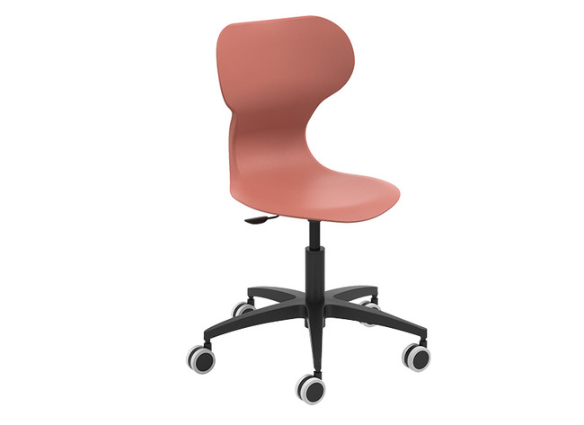 Stoel - Mira - Stervoet Op Wielen - zithoogte 40/51 cm - kuip terracotta - per stuk