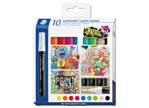 Stiften - verfstiften - Staedtler Lumocolor Paint - set van 10 assorti