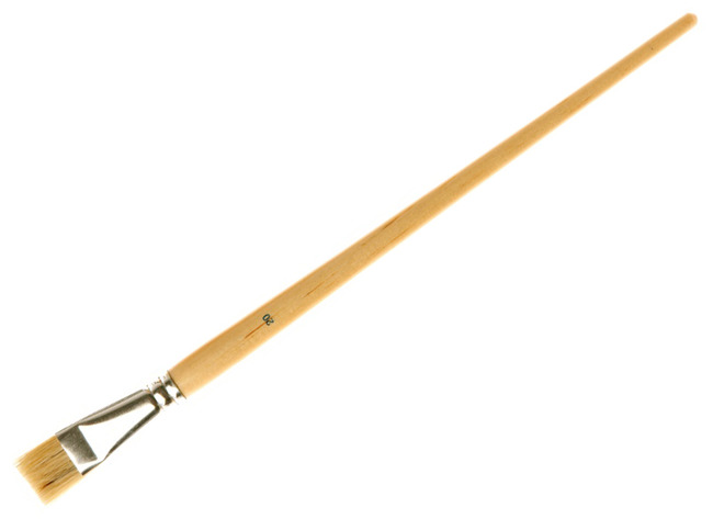 Penselen - plat - lange steel - nr 20 - set van 12