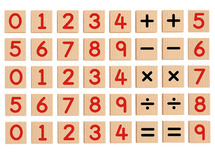Rekenen - rekenmagneten - Viga - magnetisch - hout - set van 40 assorti