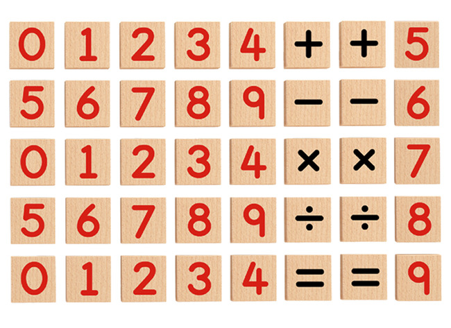 Rekenen - rekenmagneten - Viga - magnetisch - hout - set van 40 assorti
