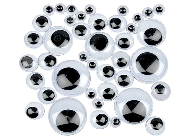 Wiebelogen - zelfklevend - rond - diameter 0,6 cm en 1 cm - decoratie - set van 100 assorti