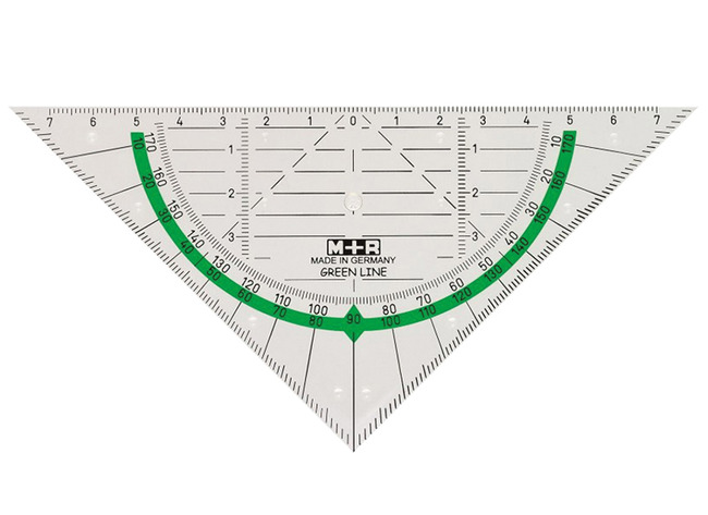 Latten - geodriehoek - Green Line - 16 cm - bio - per stuk