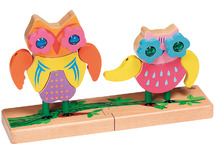 Kleur en vorm - nabouwen - Gogo Toys - kleur en vorm - uil - hout - per spel