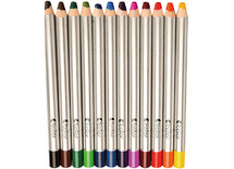 Potloden - kleurpotloden voor whiteboard - O'Color - rond - dik - doos - set van 12 assorti