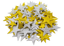Foam - sterren - glitter - goud/zilver - set van 150 assorti