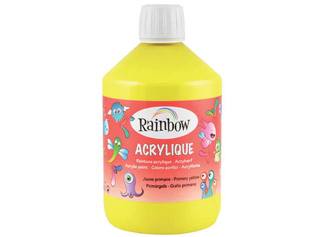 Verf - acrylverf - Rainbow Acrylique - 500 ml - budget - geel - per stuk
