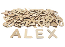 Vormen - hoofdletters - hout - set van 104 assorti
