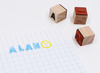 Stempels - alfabet - cijfers - hout - per set