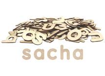 Vormen - kleine letters - hout - set van 104 assorti