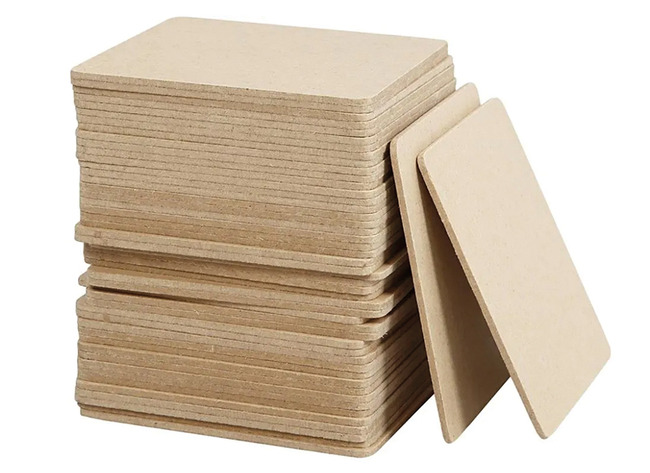 Onderzetter - 10 x 10 cm - hout - vierhoekig - set van 50