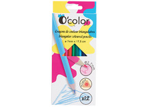 Potloden - kleurpotloden - O'Color - driehoekig - etui - set van 12 assorti