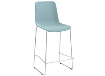 Stoel - Zenith - Bar - zithoogte 65 cm - onderstel grijs - kuip blauw - per stuk