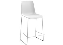 Stoel - Zenith - Bar - zithoogte 65 cm - onderstel grijs - kuip wit - per stuk