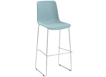 Stoel - Zenith - Bar - zithoogte 80 cm - onderstel grijs - kuip blauw - per stuk
