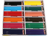 Kleurpotloden - dik - driekantig - klaspak - set van 144 assorti
