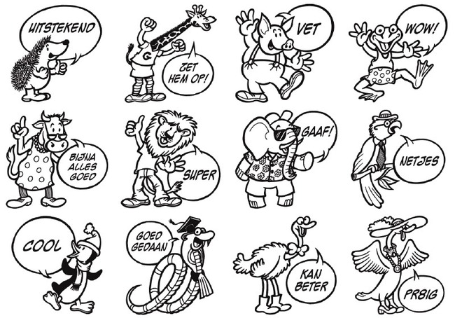 Stempels - beloningsstempels - dieren - vet cool - assortiment van 12