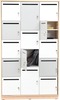 KAST - HOUT - LOCKER - 14 LOCKERS WITGRIJS