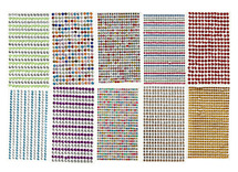 Decoratie - steentjes - strass - 4-6 mm - zelfklevend - metal kleuren - set van 10 vellen assorti
