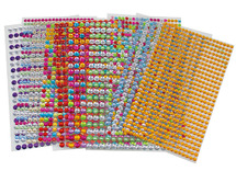 Stickers - acryl - edelstenen - 4-6 mm - zelfklevend - metal kleuren - decoratie - set van 10 vellen assorti
