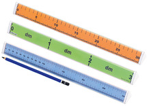 Latten - meetlat - driezijdig - cm, dm en mm - per stuk