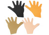 Stickers - foam - handen - verschillende huidskleuren - zelfklevend - set van 20 assorti