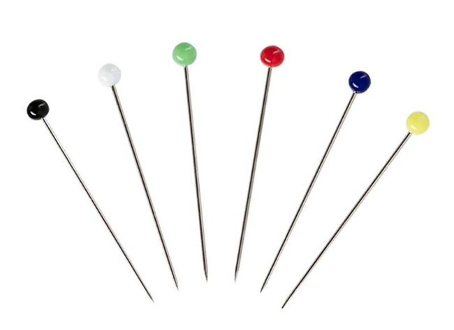EPINGLES TÊTES COLORÉES - SET/100