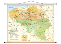 Landkaart - muurkaart - België - algemeen - staatkundig - per stuk