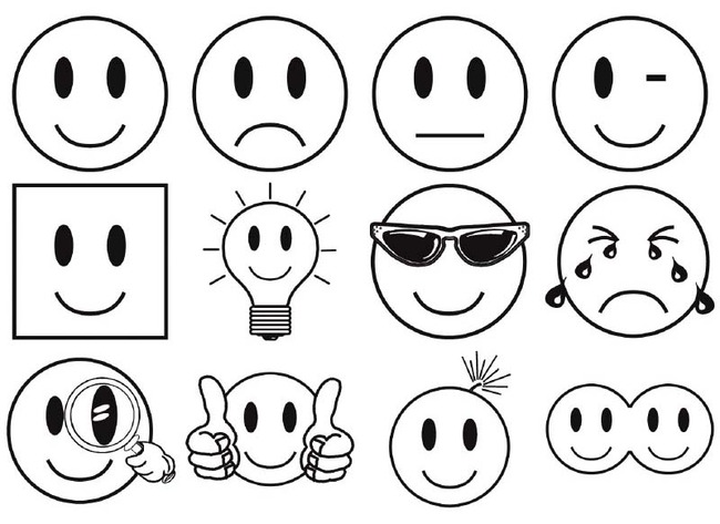 Stempels - beloningsstempels - smiley - set van 12 assorti