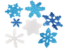 Foam - stickers - sneeuwvlokken - glitter - zelfklevend - set van 240 assorti