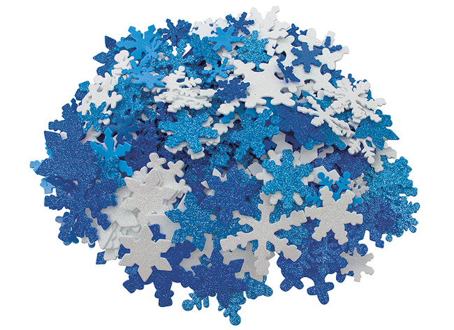 Stickers - foam - sneeuwvlokken - glitter - set van 240 assorti