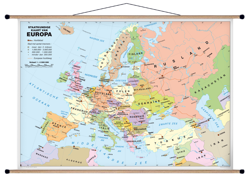 Effectief tent Heerlijk Wereldkaart - muurkaart - Europa - staatkundig - per stuk - Baert