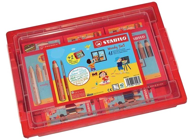 CRAYONS GRAS STABILO WOODY - EMBALL. SCOL. - SET/48