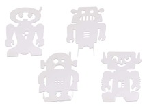 Knutselpapier - stand-up robots - set van 24