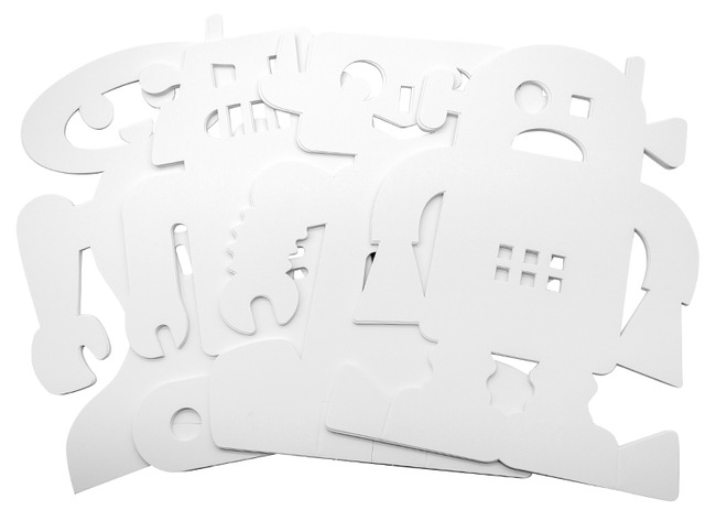 Figuren - robot - Roylco - papier - staand - set van 24
