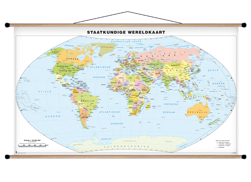 Wereldkaart - muurkaart - wereld staatkundig - per - Baert