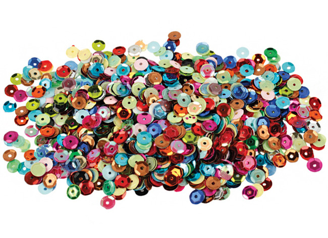 Decoratie - pailletten - rond - klein - 0,6 cm diameter - set van 90 g assorti