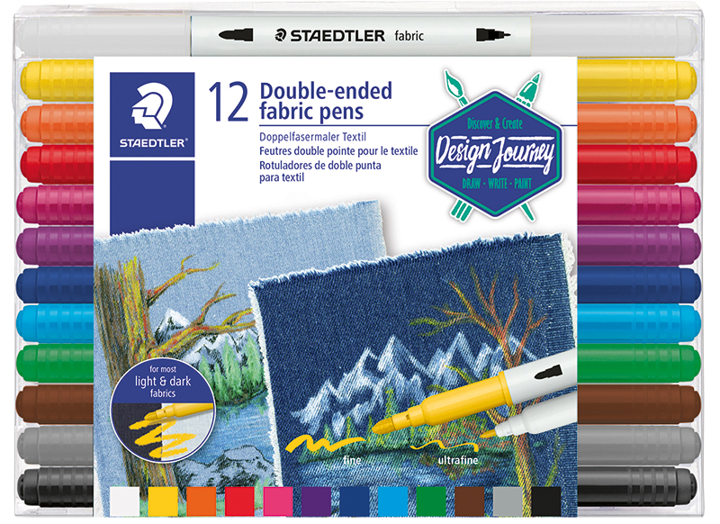 MARQUEURS TEXTILE - STAEDTLER - DOUBLE POINTE - SET/12 - Baert