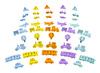 Stickers - foam - transport - zelfklevend - set van 400 assorti