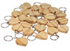 Sleutelhangers - hart - hout - set van 24