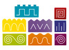 Fijne motoriek - Nathan Atelier - lijnenspel - patronen - sjablonen - set van 8 assorti