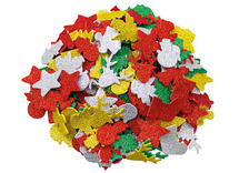 Stickers - foam - kerst - glitter - set van 200 assorti