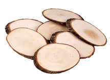 Schijven - hout - boomstam - ovaal - 11 x 7,5 cm x 8 mm - set van 12