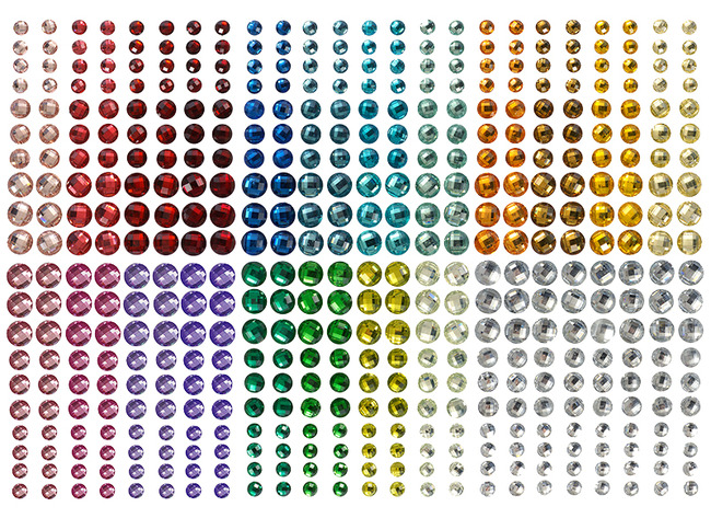 DECORATIE - EDELSTENEN - ZELFKLEVEND - SET VAN 480 ASSORTI